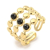 Ion Plating(IP) 304 Stainless Steel Synthetic Turquoise Cuff Rings G-Z056-05G-02-1