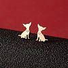 Stainless Steel Dog Stud Earrings PW-WG53AF2-03-1