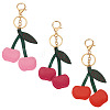 3Pcs 3 Colors PU Leather Alloy Keychains KEYC-TA0001-41-1
