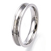 201 Stainless Steel Grooved Finger Ring Settings STAS-WH0039-11D-P-2