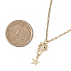 Cat with Star Brass Micro Pave Clear Cubic Zirconia Pendant 304 Stainless Steel Cable Chain Necklaces for Women NJEW-JN05716-3