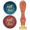 Brass Wax Seal Stamps with Rosewood Handle AJEW-WH0412-0061-1