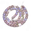Electroplate Transparent Glass Beads Strands X-EGLA-N017-03F-2