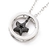 Cubic Zirconia Star Pendant Necklace NJEW-G073-01B-B-2