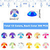 12 Colors Opaque Resin Cabochons CRES-PH0001-05-4