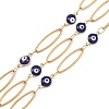 304 Stainless Steel Enamel Evil Eye & Horse Eye Link Chains CHS-K021-11G-03-1
