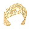 Ion Plating(IP) 304 Stainless Steel Hollow Open Cuff Bangles BJEW-S151-01G-07-3