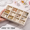 12 Grids Rectangle Wood Covered with Velvet Jewelry Trinket Display Trays AJEW-WH20054-062F-01-4