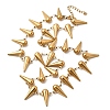 304 Stainless Steel Spiked Cone Link Chain Necklaces for Women NJEW-G192-01G-4