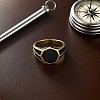 304 Stainless Steel with Glass Finger Rings for Men FS-WGAAEBE-01-2