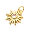 Sun Brass Micro Pave Cubic Zirconia Pendants KK-C134-11G-03-2