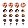 Fashewelry 100Pcs 5 Styles Printed Natural Wooden Beads WOOD-FW0001-03-9