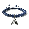 Adjustable Natural Lapis Lazuli Braided Bead Bracelets BJEW-JB09888-02-1