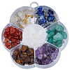 7 Styles Natural Amethyst & Gold Rutilated Quartz & Tiger Eye & Red Jasper & Lapis Lazuli & Green Aventurine & Quartz Crystal Chip Beads Sets G-PA0001-96-1