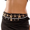 Zinc Alloy Starfish Link Imitation Pearl Beaded Double Layer Waist Chains for Women WGE4E14-01-3