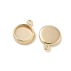 Flat Round Brass Pendant Cabochon Settings KK-K414-14B-G-2