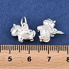Brass Purple Velvet Rhinestone Charms KK-L274-08S-3