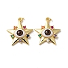 Brass Micro Pave Colorful Cubic Zirconia Pendants ZIRC-E006-05G-02-2