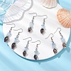 Spiral Shell & Natural Gemstone Dangle Earrings for Women EJEW-JE05813-2