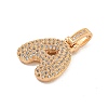 Brass Micro Pave Clear Cubic Zirconia Pendants KK-B099-01G-A-2