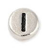 925 Sterling Silver Flat Round with Letter Beads LS-STER-G044-01AS-I-1