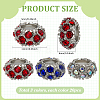 60Pcs 3 Colors Alloy Rhinestone European Beads CPDL-PH0001-11-2