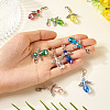 Angel Glass & Alloy Pendant Decoration HJEW-TAC0055-6