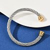 304 Stainless Steel Cuff Bangles BJEW-M136-01C-PG-2