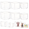  12Pcs 3 Styles Square Transparent Plastic Acrylic Minifigures Display Case AJEW-NB0005-74-1