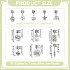 66Pcs 11 Styles Tibetan Style Alloy European Dangle Charms PALLOY-HY00077-2