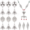 32Pcs 4 Styles Tibetan Style Alloy Connector Charms TIBE-BC0001-03-1