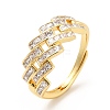 Clear Cubic Zirconia Rhombus Adjustable Ring RJEW-E064-09G-1