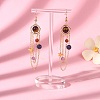 Natural Gemstone Dangle Earrings EJEW-TA00257-3