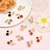 12Pcs 6 Colors Alloy Rhinestone Pendants FIND-YW0011-04-5