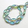 Electroplate Crystal Glass Horse Eye Beads Strands EGLA-F071B-06-5
