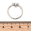 Brass Micro Pave Cubic Zirconia Cuff Open Rings for Women RJEW-B160-10P-5