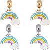 Unicraftale 4Pcs 2 Colors 304 Stainless Steel European Dangle Charms STAS-UN0034-28-1