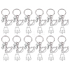 12Pcs Alloy & 304 Stainless Steel Robot & Rocket & Planet Keychains KEYC-FH00100-1