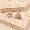 Flat Round Stainless Steel Stud Earrings for Women US2869-9-1