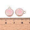 Rack Plating Alloy Enamel Pendants ENAM-N070-01A-02G-03-3