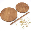 Round Wood Jewelry Necklace Display Organizer Hanging Tower Rack NDIS-TAC0001-01A-3