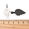 304 Stainless Steel Split Pendants STAS-M114-02PEB-3