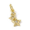 Brass Micro Pave Cubic Zirconia Charms ZIRC-F132-18G-1