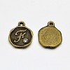 Antique Bronze Plated Alloy Rhinestone Charms LS-ALRI-J152-F-NF-1