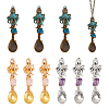 9Pcs Tibetan Style Alloy &  Gemstone Bead Big Pendants PALLOY-GA00010-1