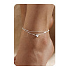 201 Stainless Steel Heart with Initial Charm Double Layer Anklets for Women FS-WG0EC0A-20-1