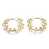 Brass Micro Pave Clear Cubic Zirconia Huggie Hoop Earrings EJEW-N015-05-NF-1