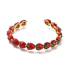 Brass Enamel Cuff Bracelets BJEW-L703-02B-G-4