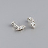 925 Sterling Silver Micro Pave Clear Cubic Zirconia with Synthetic Opal Cartilage Earrings FS-WG3DFDB-16-1