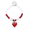 Strawberry Brass Micro Pave Clear Cubic Zirconia Charm Bracelets BJEW-G740-04P-4